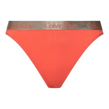 CALVIN KLEIN STRINGI DAMSKIE MAJTKI THONG 3PK FIOLETOWE/FUKSJA/KORALOWE S