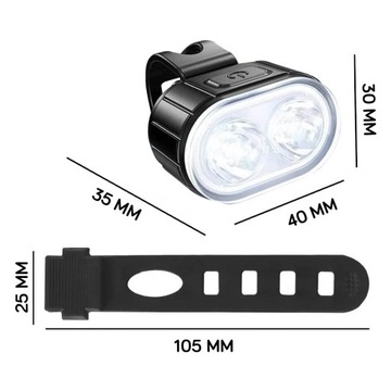 MOCNA LAMPKA ROWEROWA ŚWIATŁO LED PRZÓD TYŁ ZESTAW NA ROWER KIEROWNICĘ USB