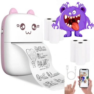 DRUKUŚ МИНИ ПОРТАТИВНЫЙ ТЕРМОПРИНТЕР ДЛЯ ФОТОГРАФИЙ + 11 РОЛИКОВ