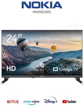 ТЕЛЕВИЗОР 12 В NOKIA HN24GE320C 24 ДЮЙМА BLUETOOTH WiFi GOOGLE TV DVBT2 SMART