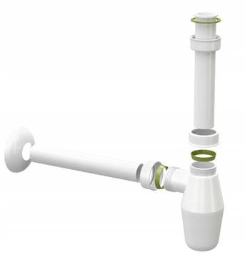 ПРОБКА ЧЕРНАЯ CLICK CLACK + СИФОН ДЛЯ РАКОВИНЫ BP