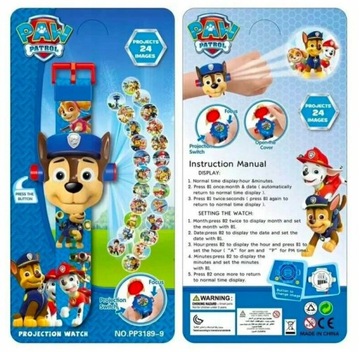 3D часы PAW PATROL с проектором CHASE