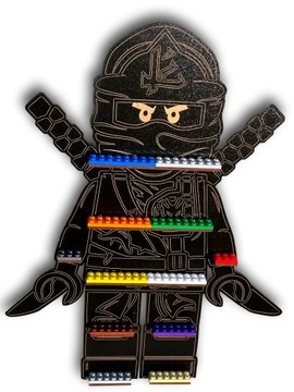 Półka Ninjago na minifigurki 40cm do 25szt. czarna