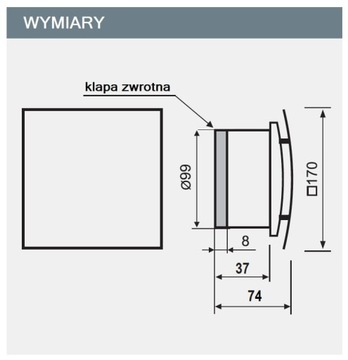 Wentylator MMP 100 S Standard Elipse Złoty Poliamid Mat Krótki Króciec