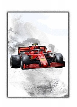 Plakat autorski wyścigówka bolid f1 a3