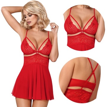 OBSESSIVE 838-BAB-3 koszulka + stringi *L/XL* red
