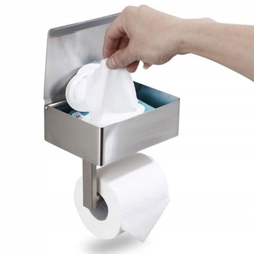 uchwyt na papier toaletowy dozownikiem chusteczek