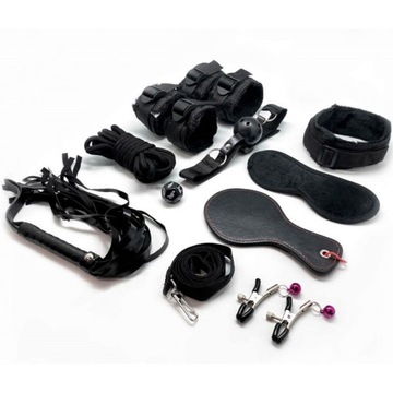 Zestaw 15 sztuk Alive Fury BDSM Kit lina kulka wibratory zaciski korek