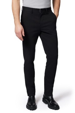 Spodnie Chino Slim Fit Czarne z Bawełną Próchnik PM2 W36/L30