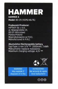 Oryginalna Bateria MyPhone BS-29 Hammer 4 / 4+