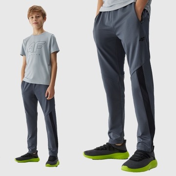 4F SPODNIE SPORTOWE CHŁOPIĘCE TRENINGOWE SZYBKOSCHNĄCE SS24