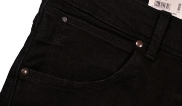 WRANGLER spodnie REGULAR black jeans STRAIGHT _ W36 L34