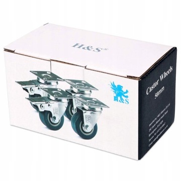 4 УНИВЕРСАЛЬНЫХ ПОВОРОТНЫХ КОЛЕСА 50 ММ С ТОРМОЗАМИ ДЛЯ ПРОМЫШЛЕННОГО ТРАНСПОРТА