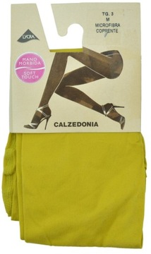 CALZEDONIA rajstopy limonkowe mikrofibra T 3 M