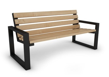 Ławka do ogrodu drewniana z oparciem 180 cm dąb