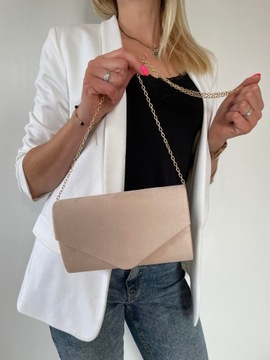 Клатч EVENING из эко-замши NUDE