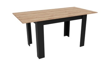 Stół Rozkładany do Jadalni Kuchni Salonu 120/160x80 Dąb Craft/Czarny Loft