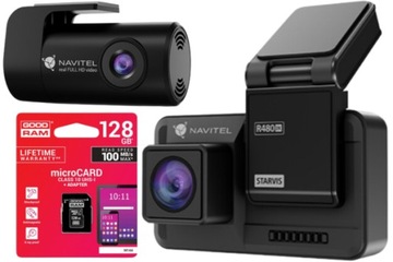 Wideorejestrator kamera samochodowa Navitel R480 2K DUAL + karta 128GB