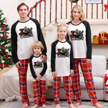 PIŻAMA Rodzinna piżama bożonarodzeniowa zestaw 2024 nadruk kreskówkowy mama