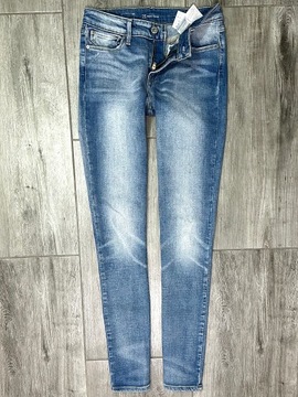 LEVIS DEMI CURVE Jeansy Damskie Spodnie Slim Fit Mid Rise Logowane W25 L32