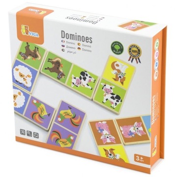 Деревянное домино Farma Viga Toys 28 элементов Монтессори