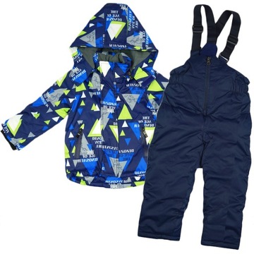 ZIMOWY KOMBINEZON dwuczęściowy DINO zielony r.110