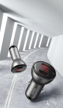 АВТОМОБИЛЬНОЕ ЗАРЯДНОЕ УСТРОЙСТВО BASEUS LCD 2xUSB QC 3.0 45 Вт