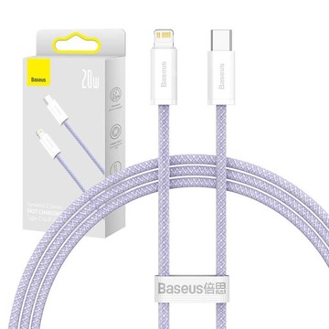 BASEUS MOCNY KABEL PRZEWÓD LIGHTNING DO IPHONE 1M 20W WYTRZYMAŁY OPLOT