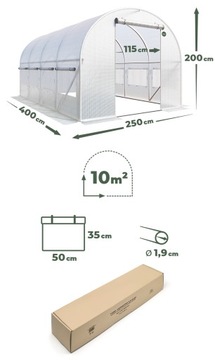 САДОВАЯ ФОЛЬГА ТУННЕЛЬ UV-4 ТЕПЛИЦА 4х2,5м ПРЕМИУМ ТЕНТ 10м2 + БЕСПЛАТНО