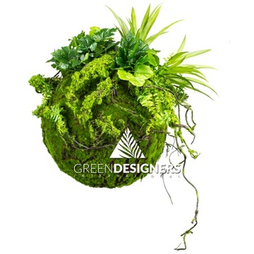 Декоративный шар из мха кокедама Moss Ball 35 см