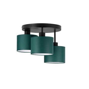 LAMPA SUFITOWA PLAFON OKRĄGŁY ABAŻUR TKANINA LED