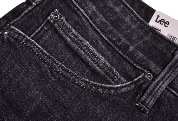 LEE spodenki HIGH black jeans MOM SHORT_ W28