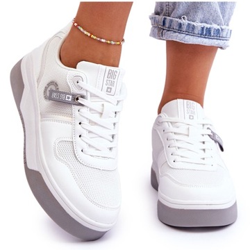 Białe Skóra ekologiczna Buty Big Star r.36