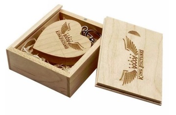 Pendrive Drewniany Serce Grawer 16GB USB 3.0