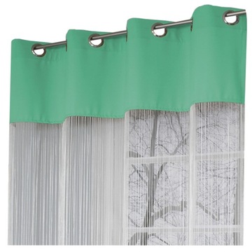 FIRANY MAKARONY na przelotki 150x250 wys makaron BIAŁY tkanina mięta