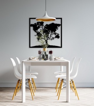 Ажурная картина Настенное украшение Дерево Карта панно