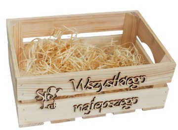 Skrzynka drewniana, box prezentowy na urodziny