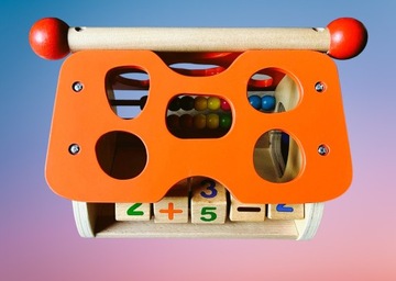 Сортер-деревянный домик, обучающие кубики Монтессори для детей