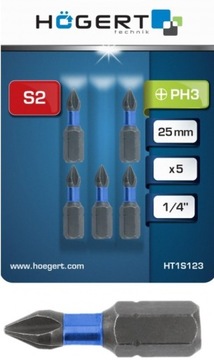 KOŃCÓWKA WKRĘTAKOWA UDAROWA PH3 25MM 5SZT
