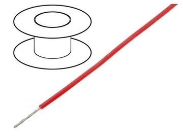 Przewód 0,22mm linka 10m jednożyłowy CZERWONY(4835