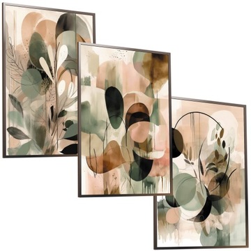 30x40 ZESTAW OBRAZY W RAMIE PLAKATY RAMKA ABSTRAKCJA NATURA SZTUKA BOHO
