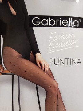RAJSTOPY Gabriella PUNTINA kropeczki czarne 5-XL