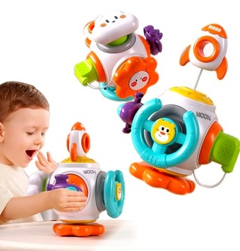 ZABAWKA SENSORYCZNA 6w1 MOTORYCZNA EDUKACYJNA DLA NIEMOWLĄT