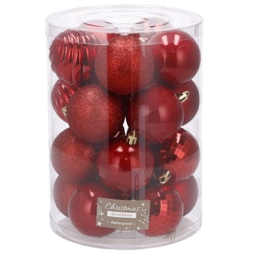 НАБОР КРАСНЫХ ЕЛОЧНЫХ ШАРОВ, НЕБЛОКИРУЕМЫЕ, 20 шт.