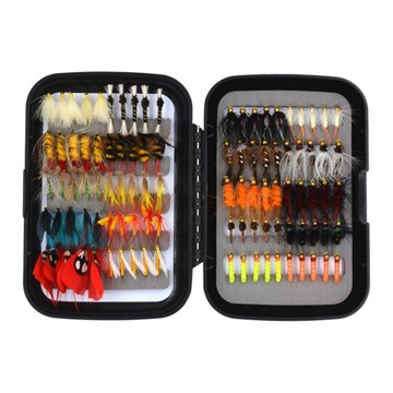 100x Fly Fishing Flies Assortment Colorful Dry