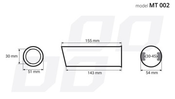 НАКОНЕЧНИК ГЛУШИТЕЛЯ УНИВЕРСАЛЬНЫЙ, КРЫШКА ВЫХЛОПНОЙ КРЫШКИ, ТРУБА 30-45 ММ, КРУГЛАЯ 54 ММ
