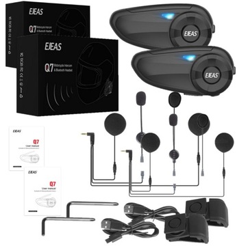 INTERKOM INTERCOM MOTOCYKLOWY EJEAS Q7 FM 2 KASKI