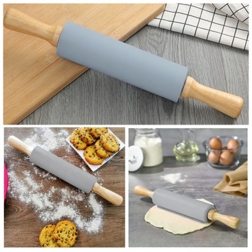 СИЛИКОНОВАЯ ДОСКА 70x50см XXL БОЛЬШАЯ, НЕСКОЛЬЗЯЩАЯ + КАТАЮЩИЙСЯ РОЛИК 38см