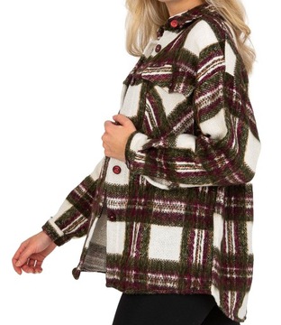 ЖЕНСКАЯ РУБАШКА В КЛЕТКУ С ДЛИННЫМ РУКАВОМ, РАЗНОЦВЕТНАЯ ОСНОВНАЯ КУРТКА ОВЕРСАЙЗ