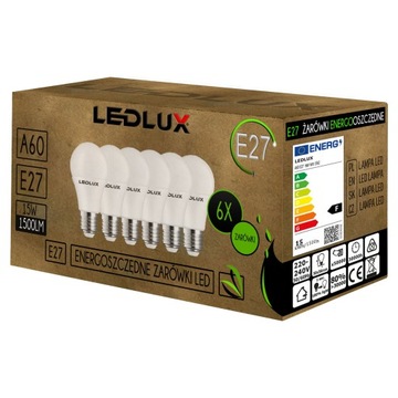6x Żarówka LED E27 A60 15W 1500lm 3 BARWY LEDLUX